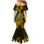 Gold Polynesia Shark Tattoo Mermaid Dress With Polynesian Plumeria LT14 - Polynesian Pride