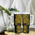 Gold Polynesia Shark Tattoo Tumbler With Handle With Polynesian Plumeria