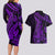 Purple Polynesia Shark Tattoo Couples Matching Long Sleeve Bodycon Dress and Hawaiian Shirt With Polynesian Plumeria LT14 - Polynesian Pride