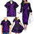 Purple Polynesia Shark Tattoo Family Matching Off Shoulder Long Sleeve Dress and Hawaiian Shirt With Polynesian Plumeria LT14 - Polynesian Pride