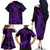 Purple Polynesia Shark Tattoo Family Matching Off Shoulder Long Sleeve Dress and Hawaiian Shirt With Polynesian Plumeria LT14 - Polynesian Pride