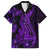 Purple Polynesia Shark Tattoo Family Matching Off Shoulder Long Sleeve Dress and Hawaiian Shirt With Polynesian Plumeria LT14 Dad's Shirt - Short Sleeve Purple - Polynesian Pride