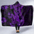 Purple Polynesia Shark Tattoo Hooded Blanket With Polynesian Plumeria LT14 - Polynesian Pride