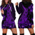 Purple Polynesia Shark Tattoo Hoodie Dress With Polynesian Plumeria LT14 - Polynesian Pride