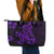 Purple Polynesia Shark Tattoo Leather Tote Bag With Polynesian Plumeria LT14 - Polynesian Pride