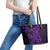 Purple Polynesia Shark Tattoo Leather Tote Bag With Polynesian Plumeria LT14 - Polynesian Pride