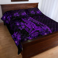 Purple Polynesia Shark Tattoo Quilt Bed Set With Polynesian Plumeria LT14 - Polynesian Pride