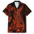 Red Polynesia Family Matching Off Shoulder Short Dress and Hawaiian Shirt Shark Tattoo With Polynesian Plumeria LT14 Dad's Shirt - Short Sleeve Red - Polynesian Pride