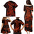 Red Polynesia Family Matching Puletasi Dress and Hawaiian Shirt Shark Tattoo With Polynesian Plumeria LT14 - Polynesian Pride