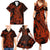 Red Polynesia Family Matching Summer Maxi Dress and Hawaiian Shirt Shark Tattoo With Polynesian Plumeria LT14 - Polynesian Pride