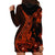 Red Polynesia Hoodie Dress Shark Tattoo With Polynesian Plumeria LT14 - Polynesian Pride