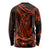 Red Polynesia Long Sleeve Shirt Shark Tattoo With Polynesian Plumeria LT14 - Polynesian Pride