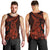 Red Polynesia Men Tank Top Shark Tattoo With Polynesian Plumeria LT14 - Polynesian Pride