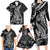 Black Polynesia Family Matching Long Sleeve Bodycon Dress and Hawaiian Shirt Shark Tattoo With Polynesian Plumeria LT14 - Polynesian Pride