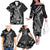 Black Polynesia Family Matching Off Shoulder Long Sleeve Dress and Hawaiian Shirt Shark Tattoo With Polynesian Plumeria LT14 - Polynesian Pride