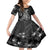 Black Polynesia Family Matching Off Shoulder Short Dress and Hawaiian Shirt Shark Tattoo With Polynesian Plumeria LT14 Daughter's Dress Black - Polynesian Pride