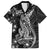 Black Polynesia Family Matching Off Shoulder Short Dress and Hawaiian Shirt Shark Tattoo With Polynesian Plumeria LT14 Dad's Shirt - Short Sleeve Black - Polynesian Pride