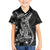 Black Polynesia Family Matching Puletasi Dress and Hawaiian Shirt Shark Tattoo With Polynesian Plumeria LT14 Son's Shirt Black - Polynesian Pride