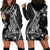 Black Polynesia Hoodie Dress Shark Tattoo With Polynesian Plumeria LT14 - Polynesian Pride