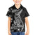 Black Polynesia Kid Hawaiian Shirt Shark Tattoo With Polynesian Plumeria LT14 Kid Black - Polynesian Pride