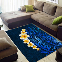 Blue Polynesia Area Rug Plumeria Tropical Leaves With Galaxy Polynesian Art LT14 - Polynesian Pride