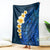 Blue Polynesia Blanket Plumeria Tropical Leaves With Galaxy Polynesian Art LT14 Blue - Polynesian Pride