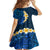 Blue Polynesia Family Matching Puletasi Dress and Hawaiian Shirt Plumeria Tropical Leaves With Galaxy Polynesian Art LT14 - Polynesian Pride