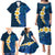 Blue Polynesia Family Matching Puletasi Dress and Hawaiian Shirt Plumeria Tropical Leaves With Galaxy Polynesian Art LT14 - Polynesian Pride