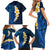 Blue Polynesia Family Matching Short Sleeve Bodycon Dress and Hawaiian Shirt Plumeria Tropical Leaves With Galaxy Polynesian Art LT14 - Polynesian Pride