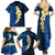 Blue Polynesia Family Matching Summer Maxi Dress and Hawaiian Shirt Plumeria Tropical Leaves With Galaxy Polynesian Art LT14 - Polynesian Pride