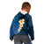 Blue Polynesia Kid Hoodie Plumeria Tropical Leaves With Galaxy Polynesian Art LT14 - Polynesian Pride