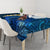 Blue Polynesia Tablecloth Plumeria Tropical Leaves With Galaxy Polynesian Art LT14 - Polynesian Pride