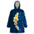 Blue Polynesia Wearable Blanket Hoodie Plumeria Tropical Leaves With Galaxy Polynesian Art LT14 One Size Blue - Polynesian Pride