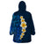 Blue Polynesia Wearable Blanket Hoodie Plumeria Tropical Leaves With Galaxy Polynesian Art LT14 - Polynesian Pride