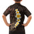 Brown Polynesia Family Matching Long Sleeve Bodycon Dress and Hawaiian Shirt Plumeria Tropical Leaves With Galaxy Polynesian Art LT14 - Polynesian Pride