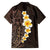 Brown Polynesia Family Matching Long Sleeve Bodycon Dress and Hawaiian Shirt Plumeria Tropical Leaves With Galaxy Polynesian Art LT14 - Polynesian Pride