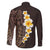 Brown Polynesia Family Matching Long Sleeve Bodycon Dress and Hawaiian Shirt Plumeria Tropical Leaves With Galaxy Polynesian Art LT14 - Polynesian Pride