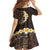 Brown Polynesia Family Matching Off Shoulder Short Dress and Hawaiian Shirt Plumeria Tropical Leaves With Galaxy Polynesian Art LT14 - Polynesian Pride