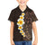 Brown Polynesia Family Matching Off Shoulder Short Dress and Hawaiian Shirt Plumeria Tropical Leaves With Galaxy Polynesian Art LT14 Son's Shirt Brown - Polynesian Pride