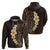 Brown Polynesia Hoodie Plumeria Tropical Leaves With Galaxy Polynesian Art LT14 - Polynesian Pride