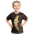 Brown Polynesia Kid T Shirt Plumeria Tropical Leaves With Galaxy Polynesian Art LT14 Brown - Polynesian Pride