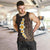 Brown Polynesia Men Tank Top Plumeria Tropical Leaves With Galaxy Polynesian Art LT14 Brown - Polynesian Pride