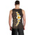 Brown Polynesia Men Tank Top Plumeria Tropical Leaves With Galaxy Polynesian Art LT14 - Polynesian Pride