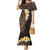 Brown Polynesia Mermaid Dress Plumeria Tropical Leaves With Galaxy Polynesian Art LT14 Women Brown - Polynesian Pride