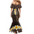 Brown Polynesia Mermaid Dress Plumeria Tropical Leaves With Galaxy Polynesian Art LT14 - Polynesian Pride