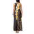 Brown Polynesia Tank Maxi Dress Plumeria Tropical Leaves With Galaxy Polynesian Art LT14 - Polynesian Pride