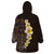 Brown Polynesia Wearable Blanket Hoodie Plumeria Tropical Leaves With Galaxy Polynesian Art LT14 - Polynesian Pride