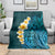 Turquosie Polynesia Blanket Plumeria Tropical Leaves With Galaxy Polynesian Art LT14 - Polynesian Pride