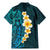 Turquosie Polynesia Family Matching Mermaid Dress and Hawaiian Shirt Plumeria Tropical Leaves With Galaxy Polynesian Art LT14 - Polynesian Pride