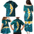 Turquosie Polynesia Family Matching Puletasi Dress and Hawaiian Shirt Plumeria Tropical Leaves With Galaxy Polynesian Art LT14 - Polynesian Pride